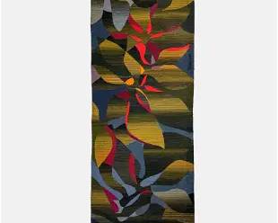 Michel Tourliere "Traces De Bleus / Traces of Bruises" Modernist Woven Art Tapestry

