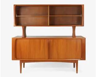 Bernhard Pedersen & Son Danish Modern Teak Credenza with/Hutch
