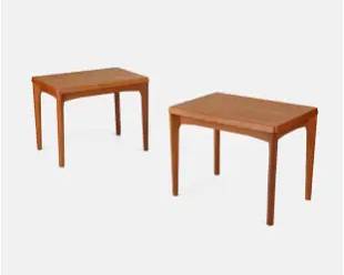 Pair Henning Kjaernulf for Vejle Stole Moebelfabrik Teak Side Tables
