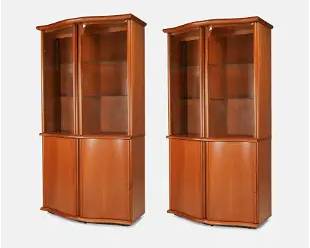 Pair Skovby Danish Modern Teak Illuminating Glass Display Cabinets
