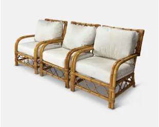 Three Bielecky Brothers Rattan Chairs
