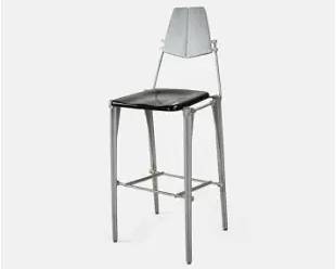 Robert Josten Industrial Postmodern Sculpted Aluminum Bar Stool
