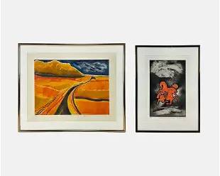 Two Rosemarie Hahn Mid Century Modern Lithographs
