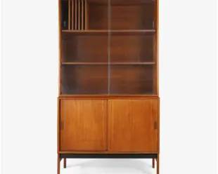 HG Furniture Danish Modern 2-Piece Teak Glass Cabinet
