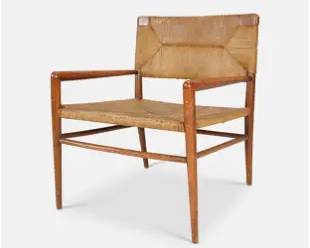 Mel Smilow Mid Century Modern Woven Rush Lounge Chair
