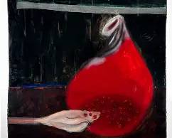 Atsuko Tajima "Unite" Japanese Painted Glass Wall Hanging Artwork
