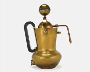 Bialetti Italian Brass Art Deco Single Cup Espresso Machine
