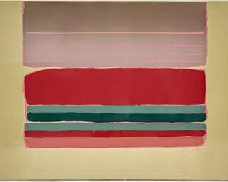 Large Artist Signed Rotko Style Abstract Composition Print
