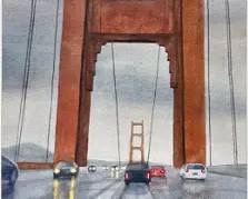Florence Setzer "The Golden Gate" Original Watercolor
