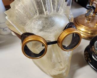 Unusual piece. Goggles do not come with this. 