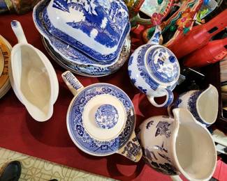 Blue and White China - Willow, Churchill, etc. 