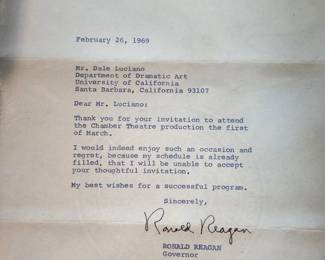 Autograph by Ronald Reagan