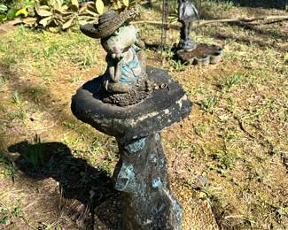 Yard art bird bath 