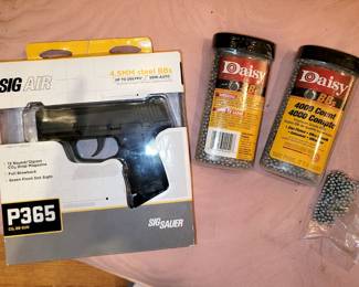 Brand new Sig Air BB-Gun and BBs, also one used one, see next photo