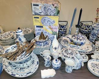 Blue Danube, Flow Blue dishes and other pieces...