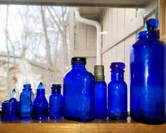 Cobalt blue bottles