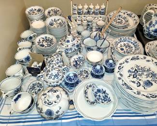 Blue Danube, Flow Blue dishes and other pieces...