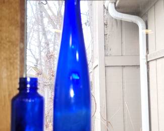 Cobalt blue bottles