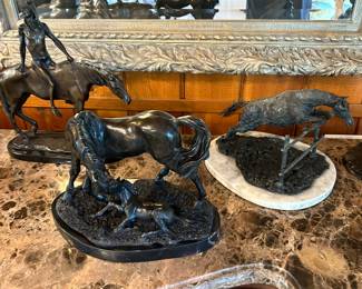 Bronzes by Humphriss, Griffin and others.