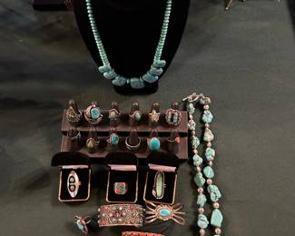 Tables full of jewelry.