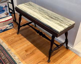 Claw foot table with marble top