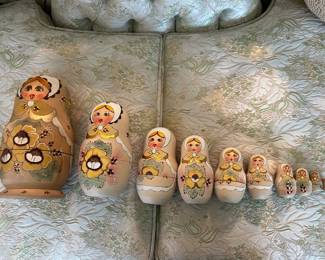 10 piece nesting dolls, signed by artist