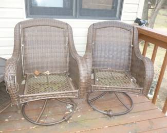 wicker rocking chairs (1 as is)