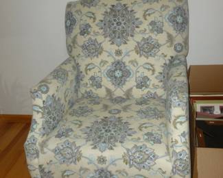 High-back upholstered chair