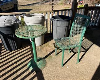 Iron Table with 4 matching Iron chairs… other chairs in pics