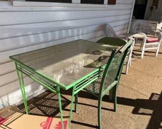 Glass table with Iron Legs
