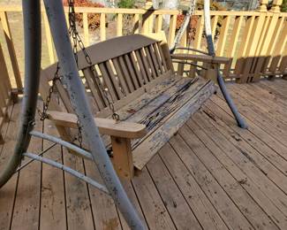 Lawn or porch swing,  needs few new boards 