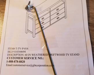 Pamphlet to TV cabinet 