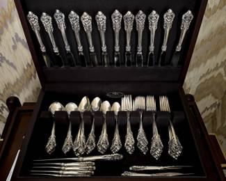 92 Pieces of Wallace Baroque Grande Sterling Flatware
