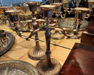 Ornate Silverplate Candelabra