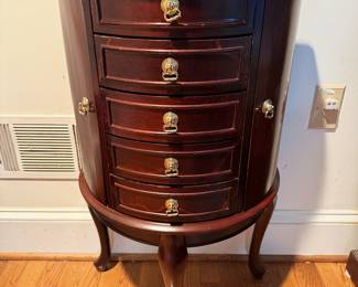 Cherry Finish Jewelry Armoire
