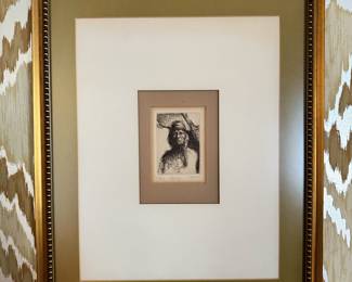 Elegantly Framed and Matted Limited Edition “Aging” Native American Print