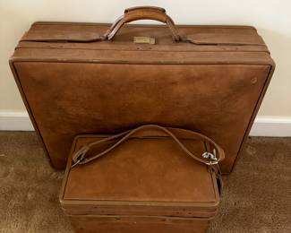 2 Pieces Of Vintage Hartman Leather Belted Luggage