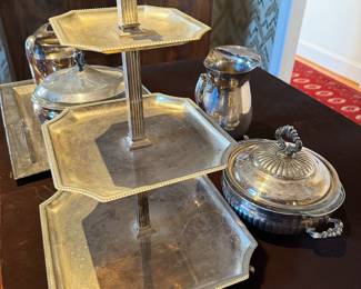 Vintage Godinger Silverplate 3-Tier Dessert Server