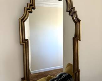 Gold Hollywood Regency Style Wall Mirror