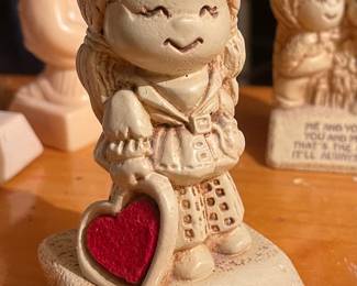 1979 Paula Desk Trophy (Felt heart) 
"How Long Will I Love You? ONLY ALWAYS" 
W-167, Carved Wood in USA