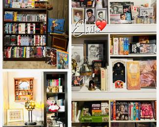 Photo collage of the Media Room Collection cabinets