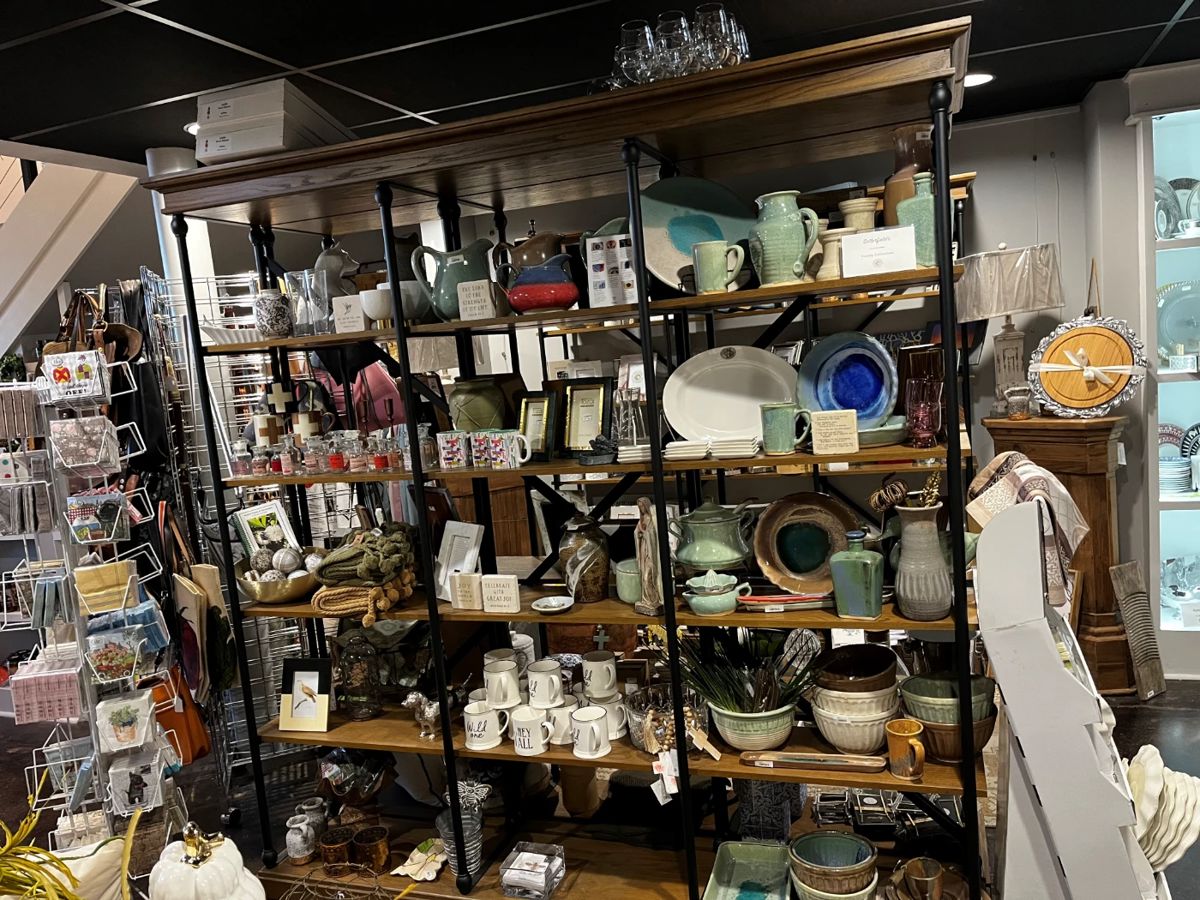 Wide selection of table top, entertaining and pottery. Some store fixtures available for purchase with a pre-arranged date for pickup.