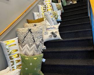 Very large selection of pillows and art available at a discount!