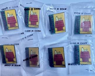 8 New Peanuts Snoopy On Doghouse Pins, In Factory Plastic
Lot #: 136