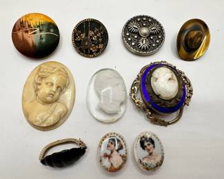 10 Antique Cameos, Button Clips, Lapel Clips & Buttons
Lot #: 104