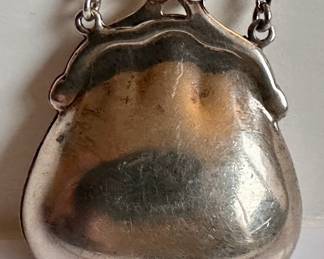 Vintage Artisan Sterling Silver Necklace With Purse Shaped Pendant, Unmarked
Lot #: 45