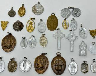 Over 25 Small Vintage Pendants, Mostly Religious
Lot #: 117