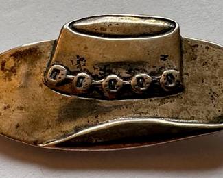 Vintage Harlan & Monica H. M. Coonsis Zuni Tribe Sterling Silver Hat Shaped Pinback
Lot #: 53
