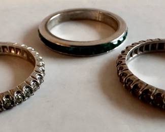 3 Vintage Sterling Silver Rings With Gemstones, Green By Trifari, Sizes 5 To 6
Lot #: 79