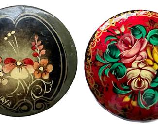 2 Hand Painted Russian Lacquer Pins, Signed
Lot #: 58